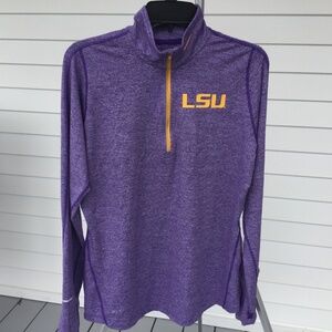 Nike LSU Long Sleeve Pullover Dri-Fit Purple and Gold 1/4 Zip, Size Large Unisex